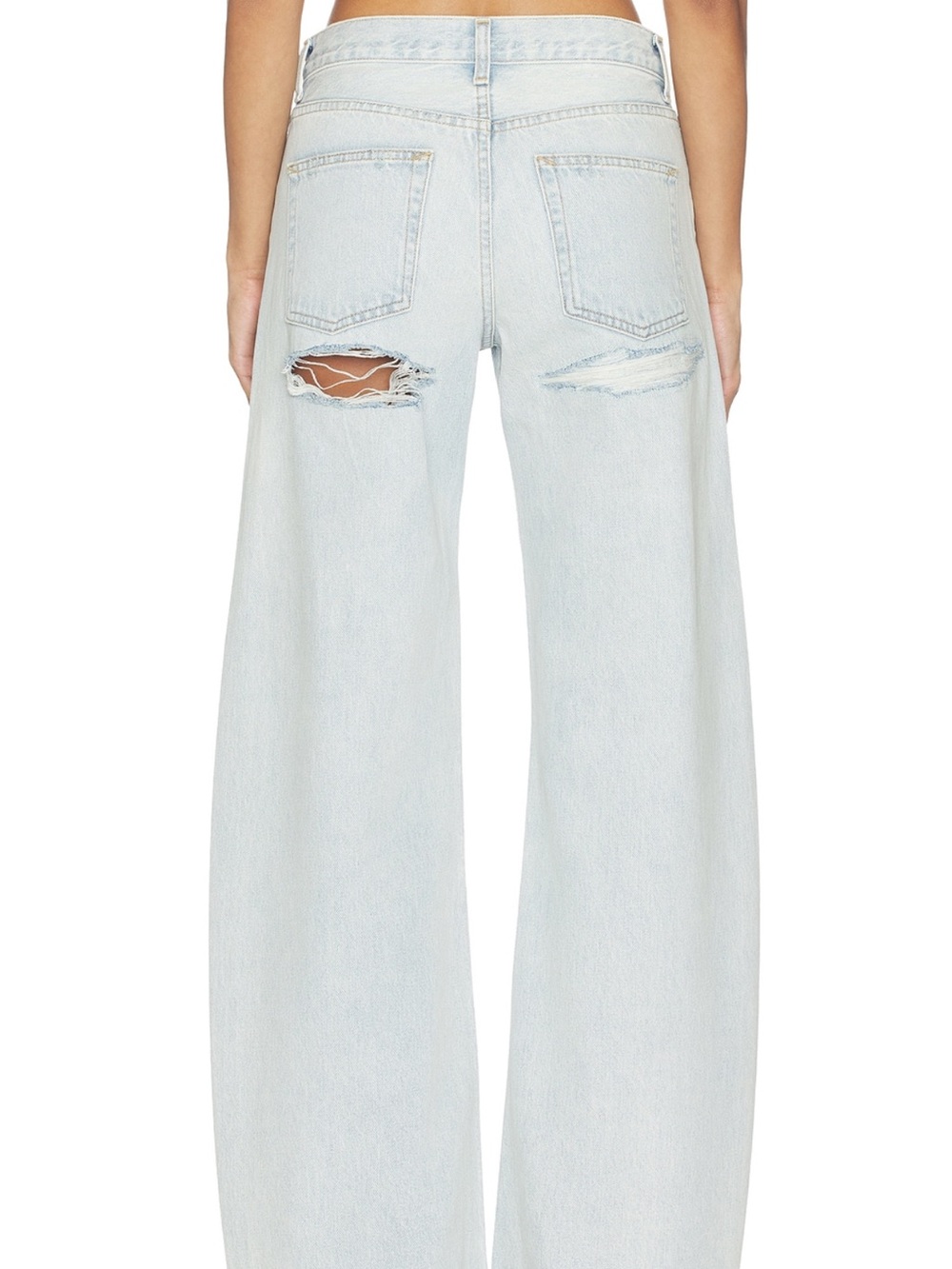 GRLFRND Women's Light Wash Wide Leg Jeans